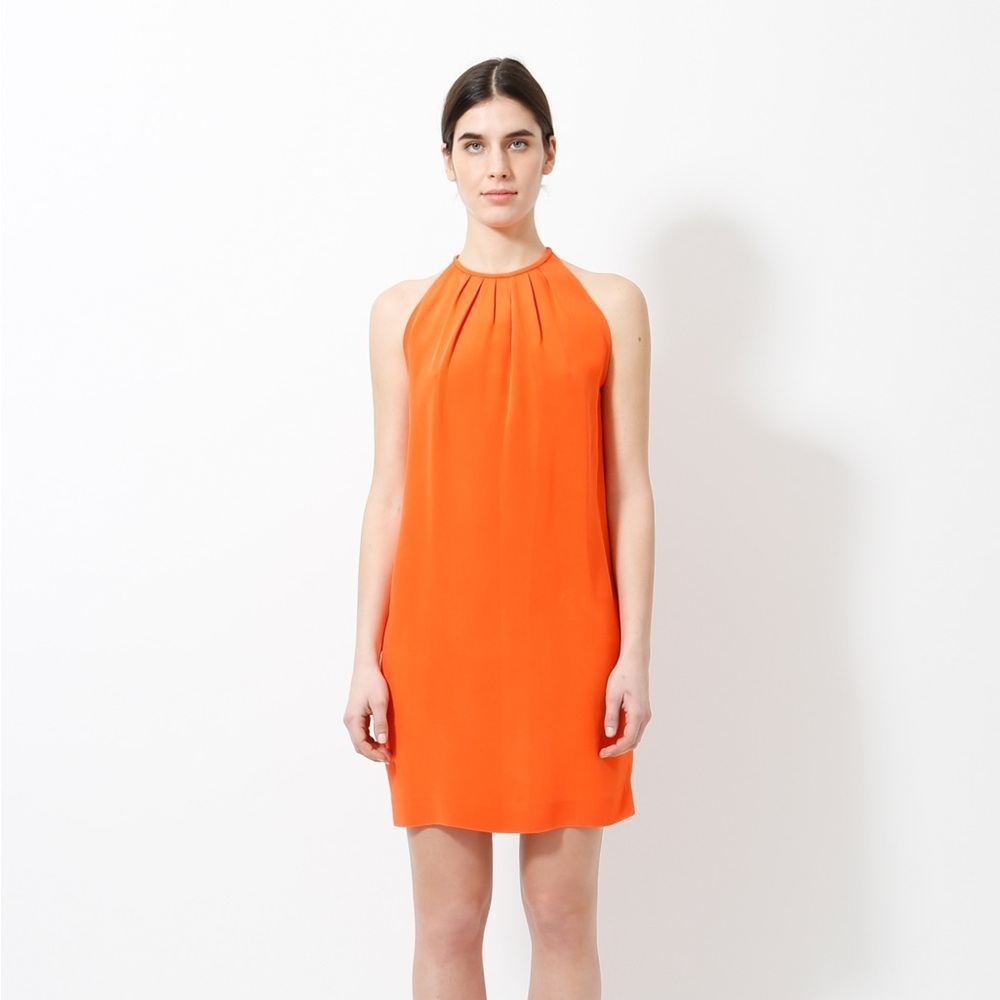 Celine 100% Silk Orange Dress Size 34